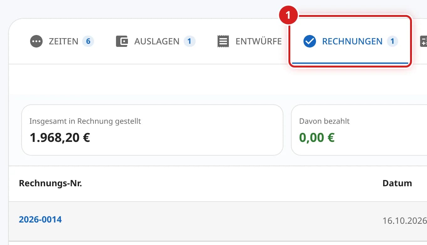 Reiter Rechnungen mit der abgeschlossenen Rechnung